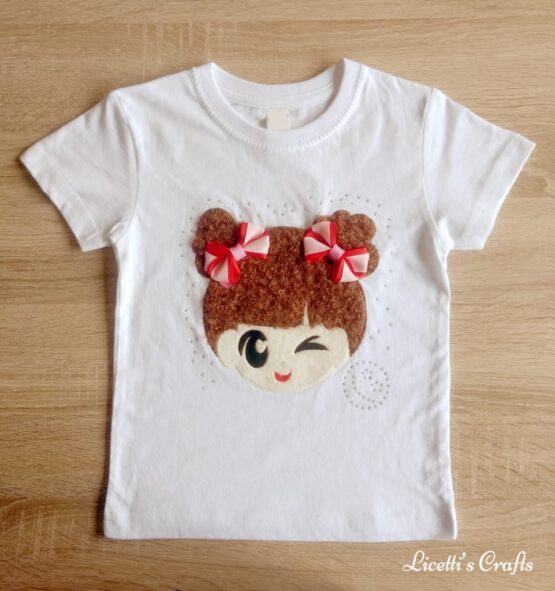Camiseta manga corta con relieve hecho a mano wink