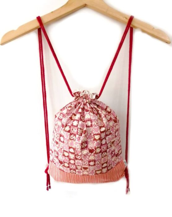 Mochila tela con cordones "Casita de té"