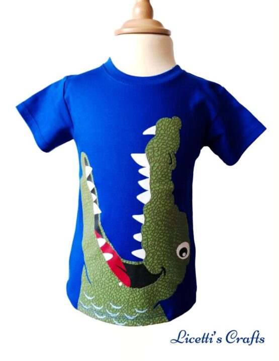 Camiseta cocodrilo azul algodón pima