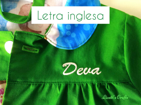 Babi personalizado bordado letra inglesa