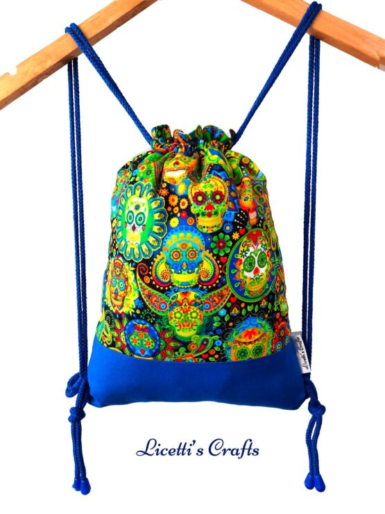 mochila cordon ajustable calavera multicolor