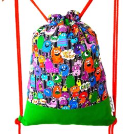mochila cordon ajustable monstruos multicolor