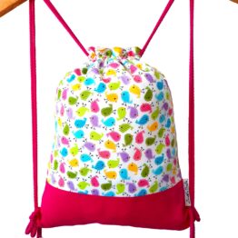 mochila cordon infantl pajaros multicolor