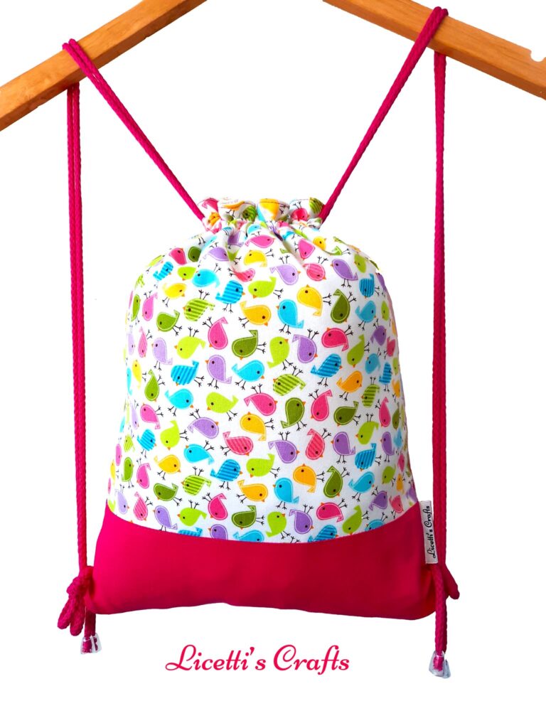 mochila cordon infantl pajaros multicolor
