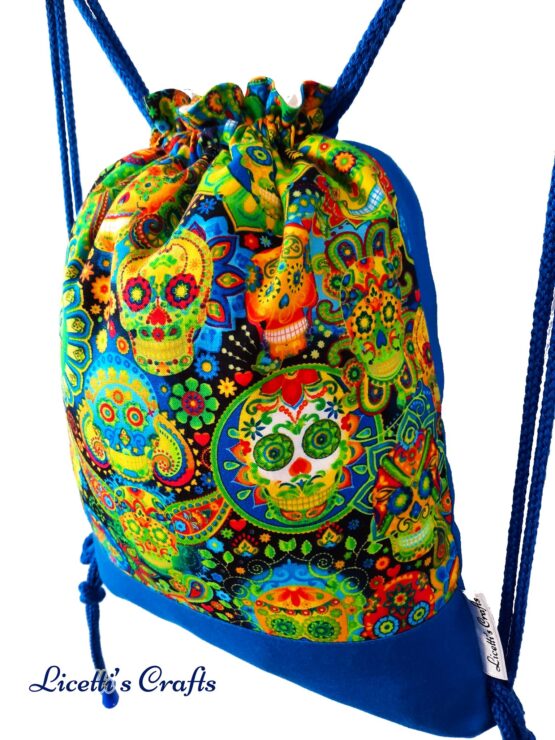 mochila cuerdas infantil calavera multicolor
