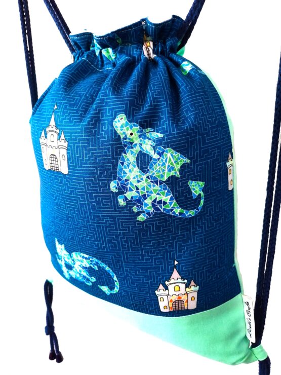 mochila cuerdas infantil dragón castillo