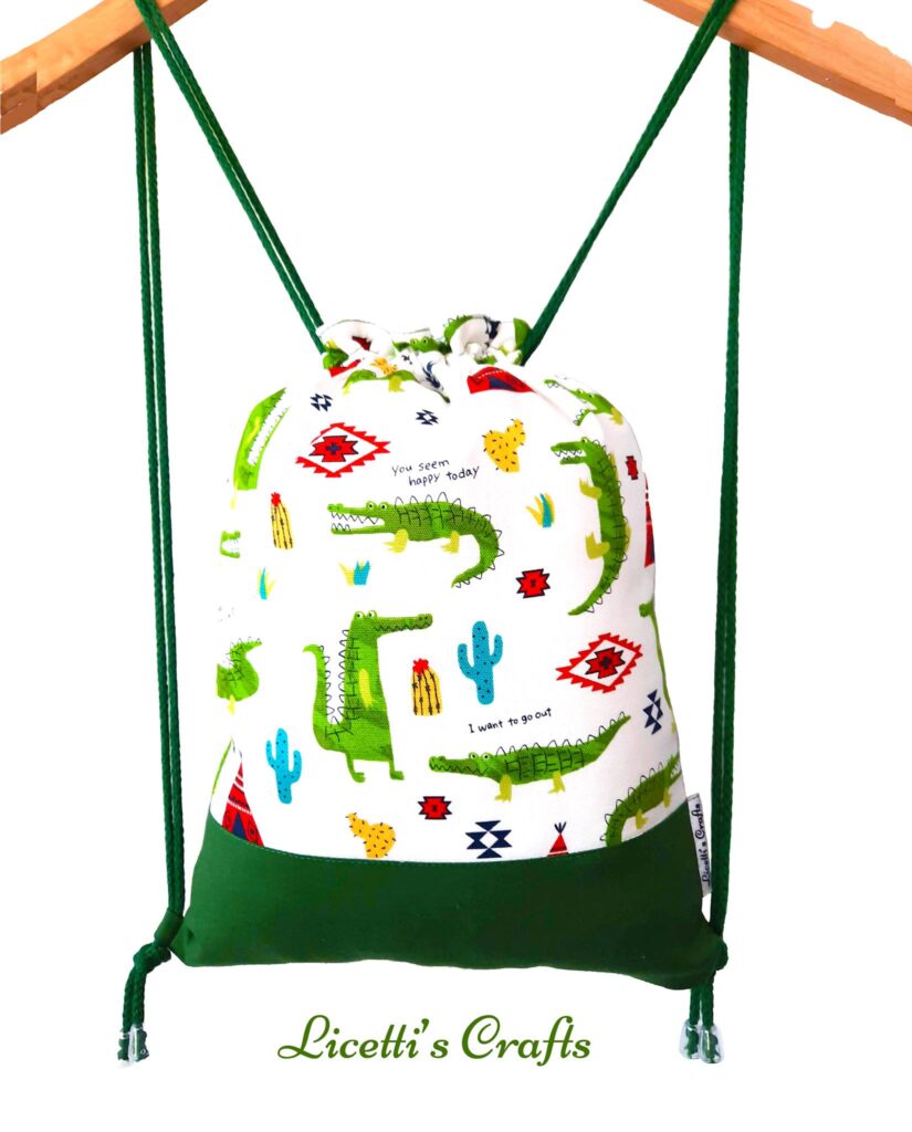 mochila cuerdas infantil cocodrilo divertido