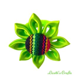 coletero verde fucsia botón etnico hecho a mano