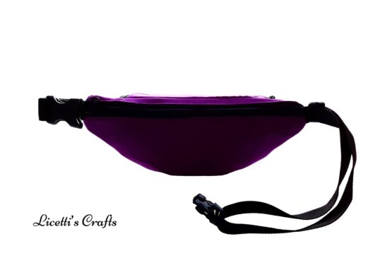 espalda riñonera morada personalizada
