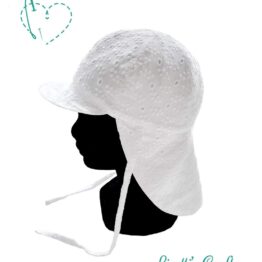 Gorro de playa brocado y bordado blanco