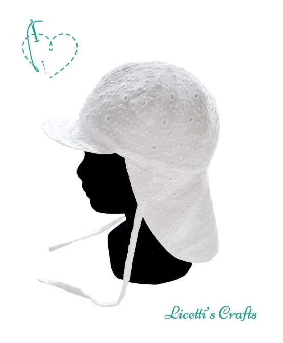 Gorro de playa brocado y bordado blanco