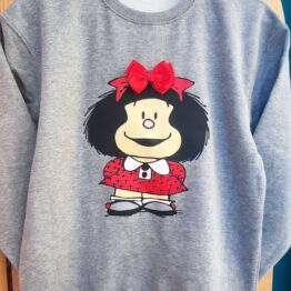 Sudadera "Mafalda con lazo en relieve"