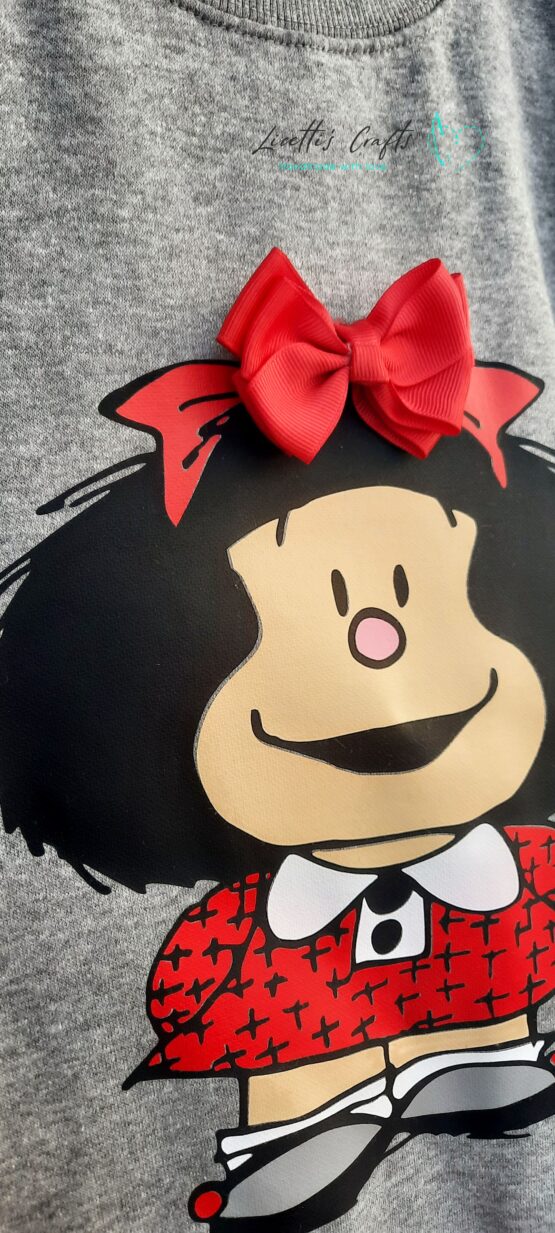 Sudadera "Mafalda con lazo en relieve" - Imagen 2