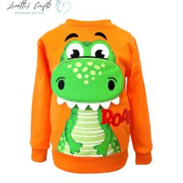 Sudadera Infantil de Dinosaurio con Boca 3D – Algodón Orgánico Pima