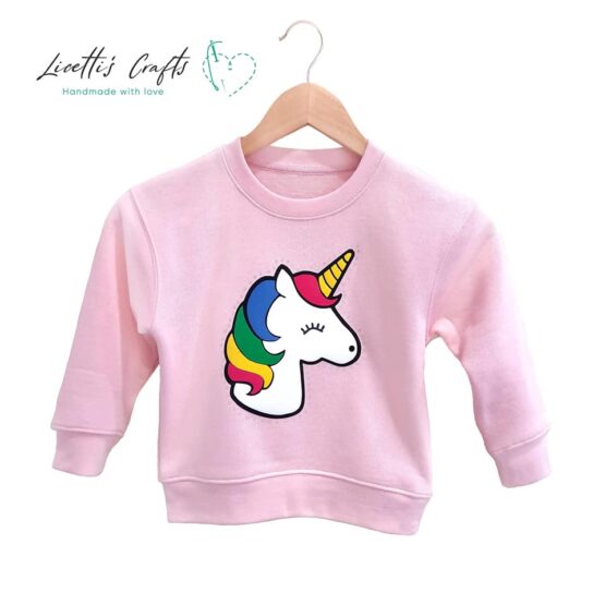 sudadera unicornio infantil sin capucha