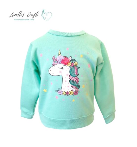 Sudadera "Unicornio verde menta"