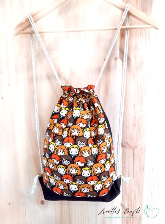 mochila harry potter grande sistema cuerdas