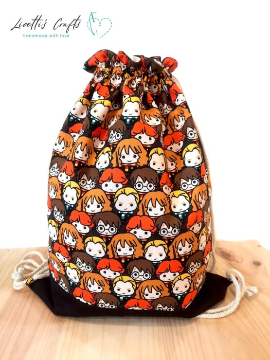 Mochila "Harry Potter kawaii" tela y cordones - Imagen 3