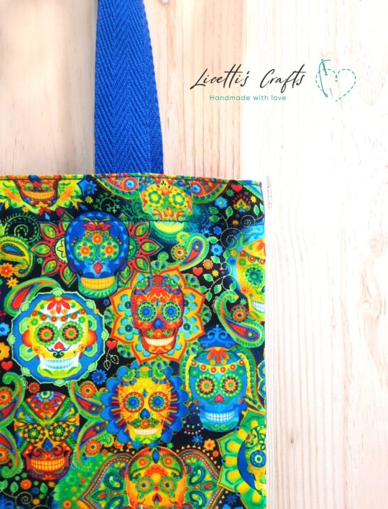 bolsa tote bag calavera multicolor asa azulona