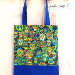 bolsa tote bag calavera multicolor azulona