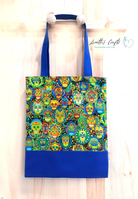 bolsa tote bag calavera multicolor azulona
