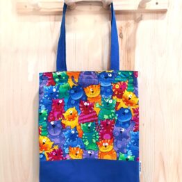 bolsa tote bag gatos multicolor azulona