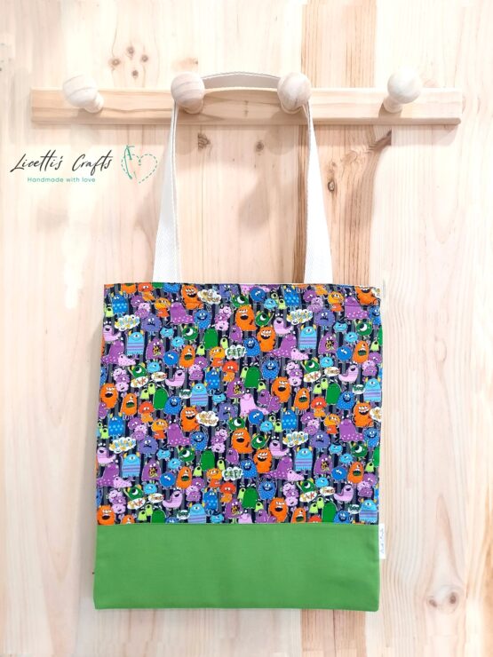 bolsa tote bag monstruos divertidos multicolor