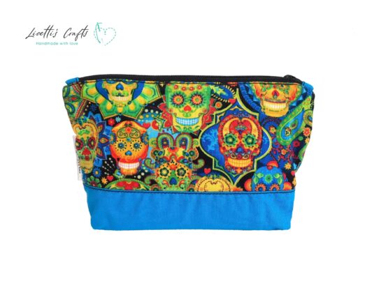 estuche neceser calavera multicolor