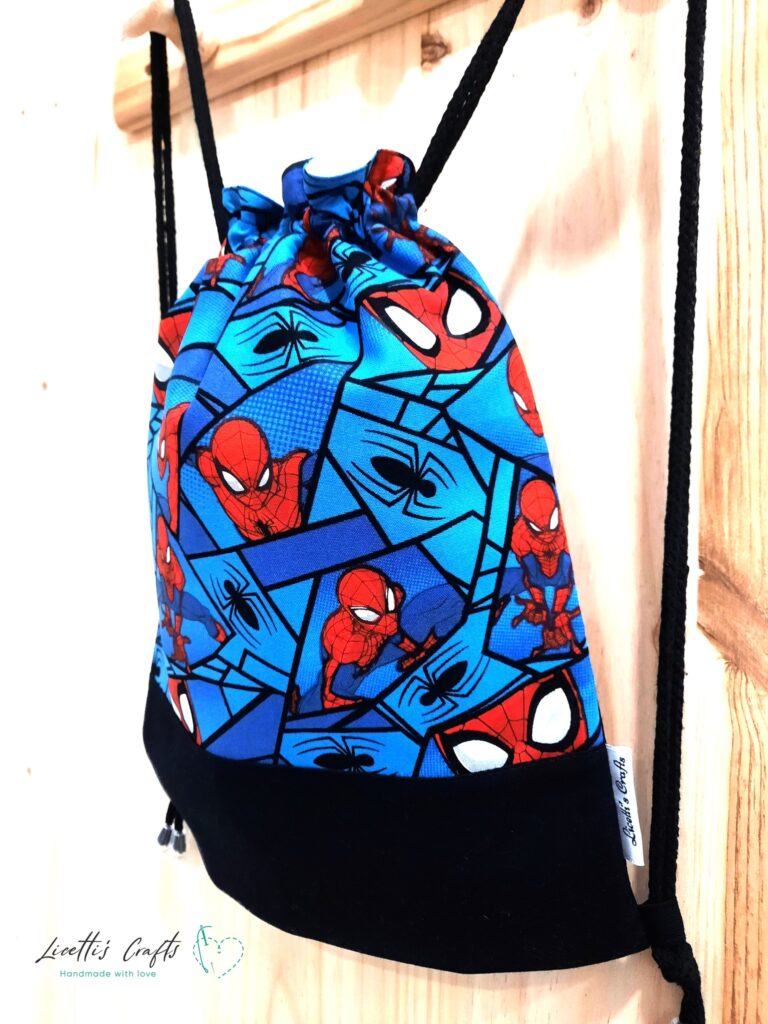 mochila cuerdas spiderman hecha a mano