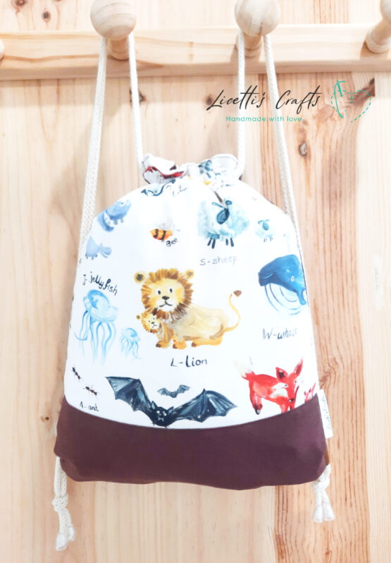 Mochila tela animales León Murciélago Zorro Medusa