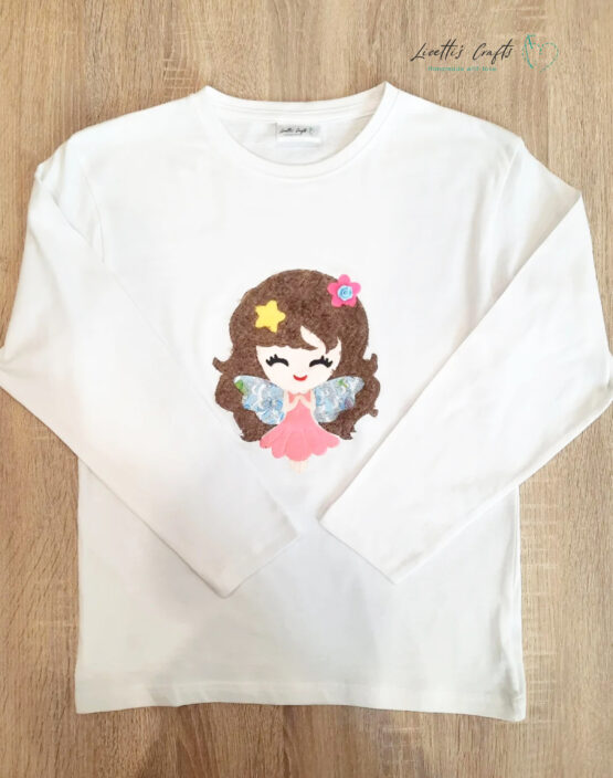 Camiseta manga larga muñeca relieve hada