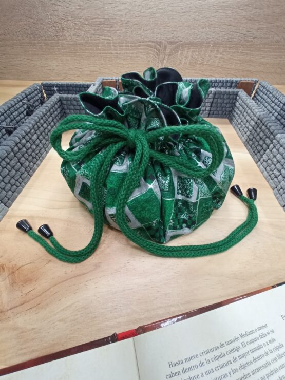Bolsa de dados gigante verde y plata