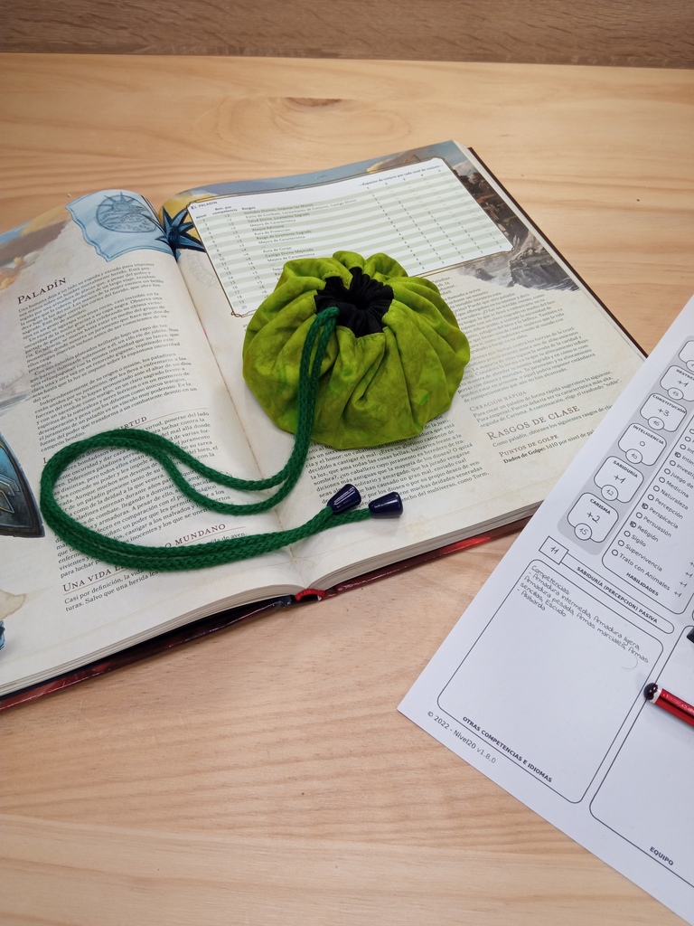 Bolsa de dados pequeña verde