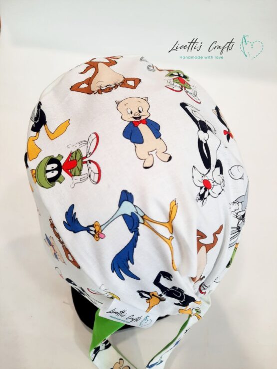 Gorro quirófano enfermería tiras de tela Looney Tunes