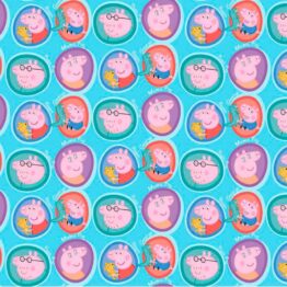 Tela algodón Peppa Pig y familia