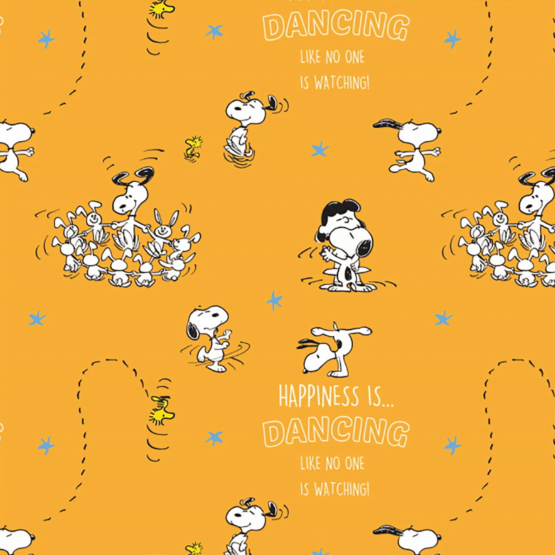 Tela algodón Snoopy y amigos bailando
