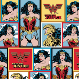 Tela algodón wonder woman poses