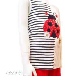 conjunto camiseta mariquita bordada