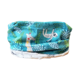 Braga de cuello reversible "Jirafas y perezosos"
