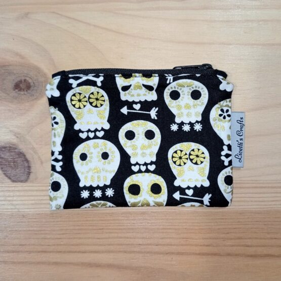 Cartera monedero calavera negra