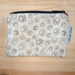 Cartera monedero huellas perro beig
