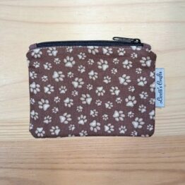 Cartera monedero huellas perro marrón