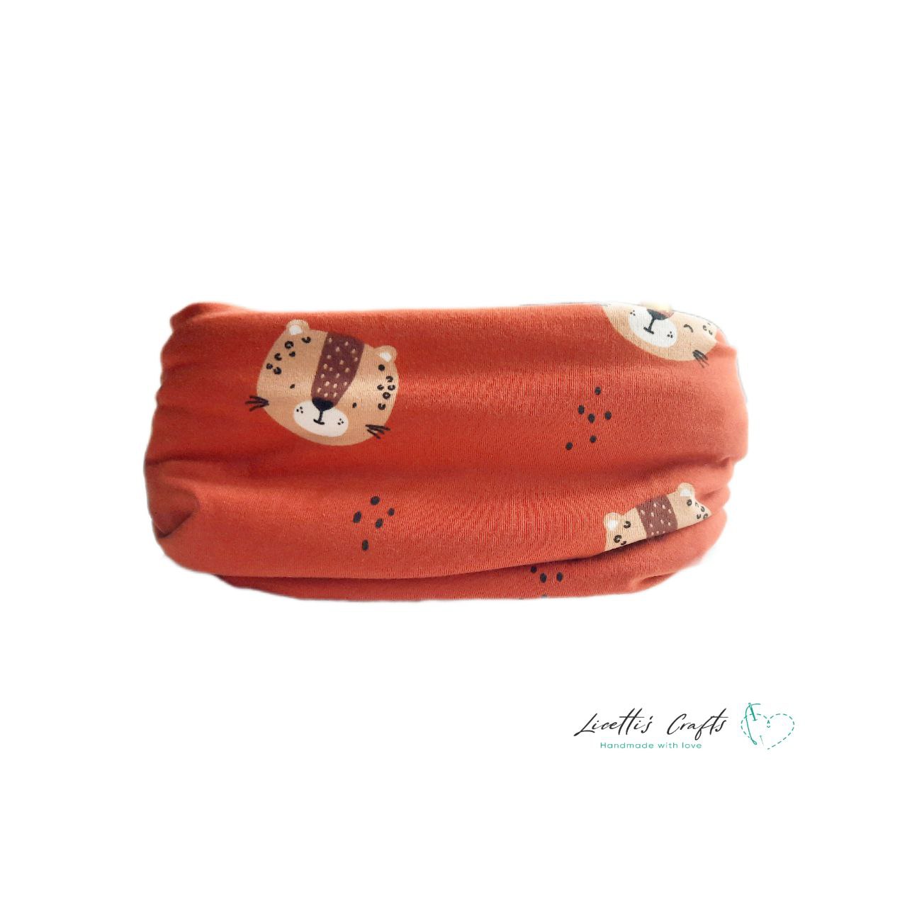 braga cuello reversible Leopardo terracota