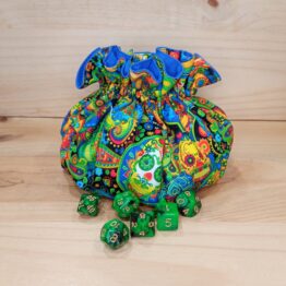 bolsa para dados calavera multicolor