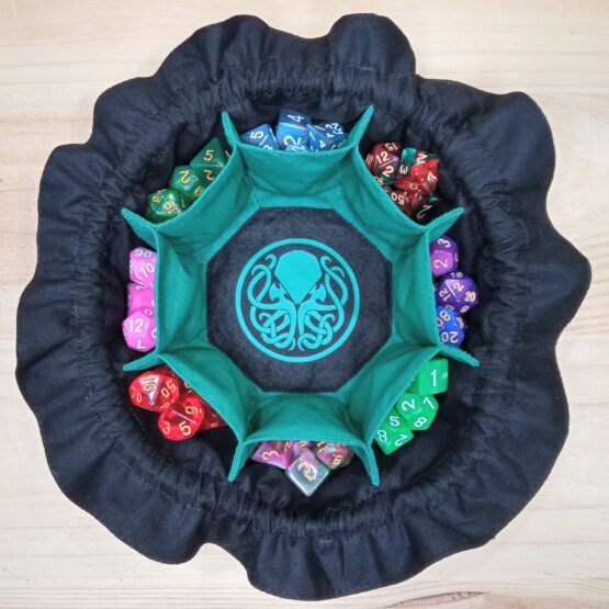 bolsa y bandeja para dados personalizada cthulhu