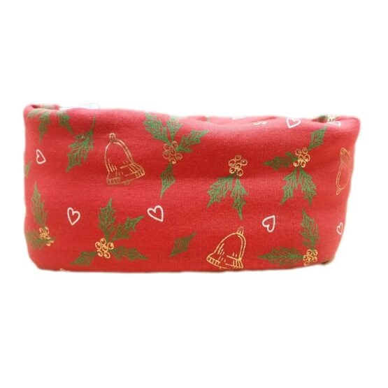 braga cuello navidad rojo acebo y campanas