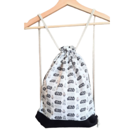 Mochila grande cuerdas tela "Droides Star Wars"