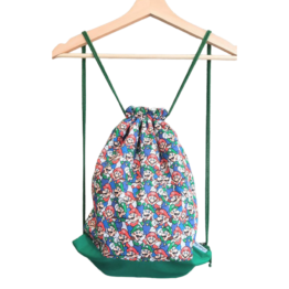 Mochila grande cuerdas tela "Mario y Luigi Bros"