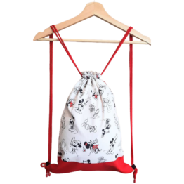 Mochila grande cuerdas "Mickey y Minnie Mouse" vintage