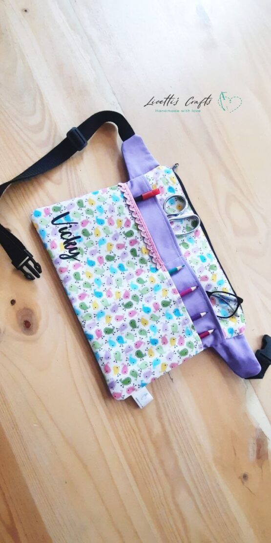 delantal profesora personalizado pajaros multicolor